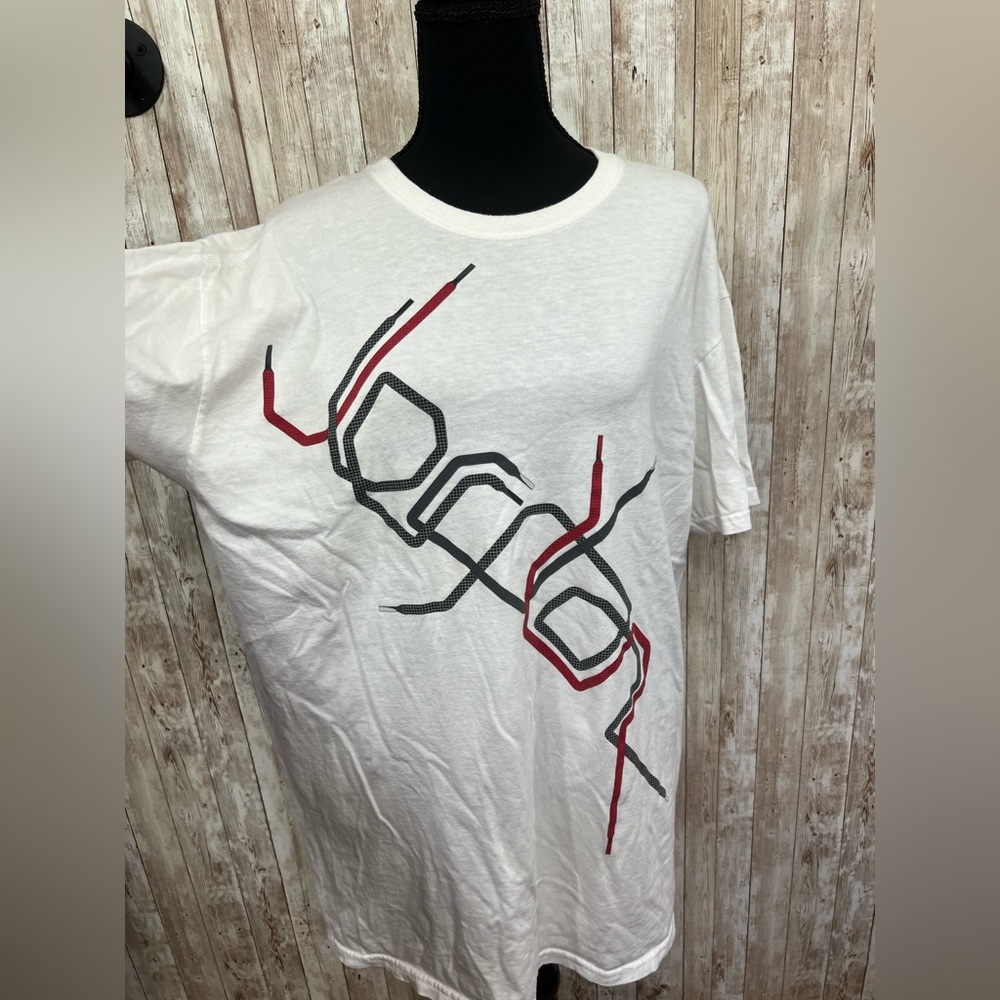Jordan White and Red Short Sleeve‎ Tee with Modern Graphic